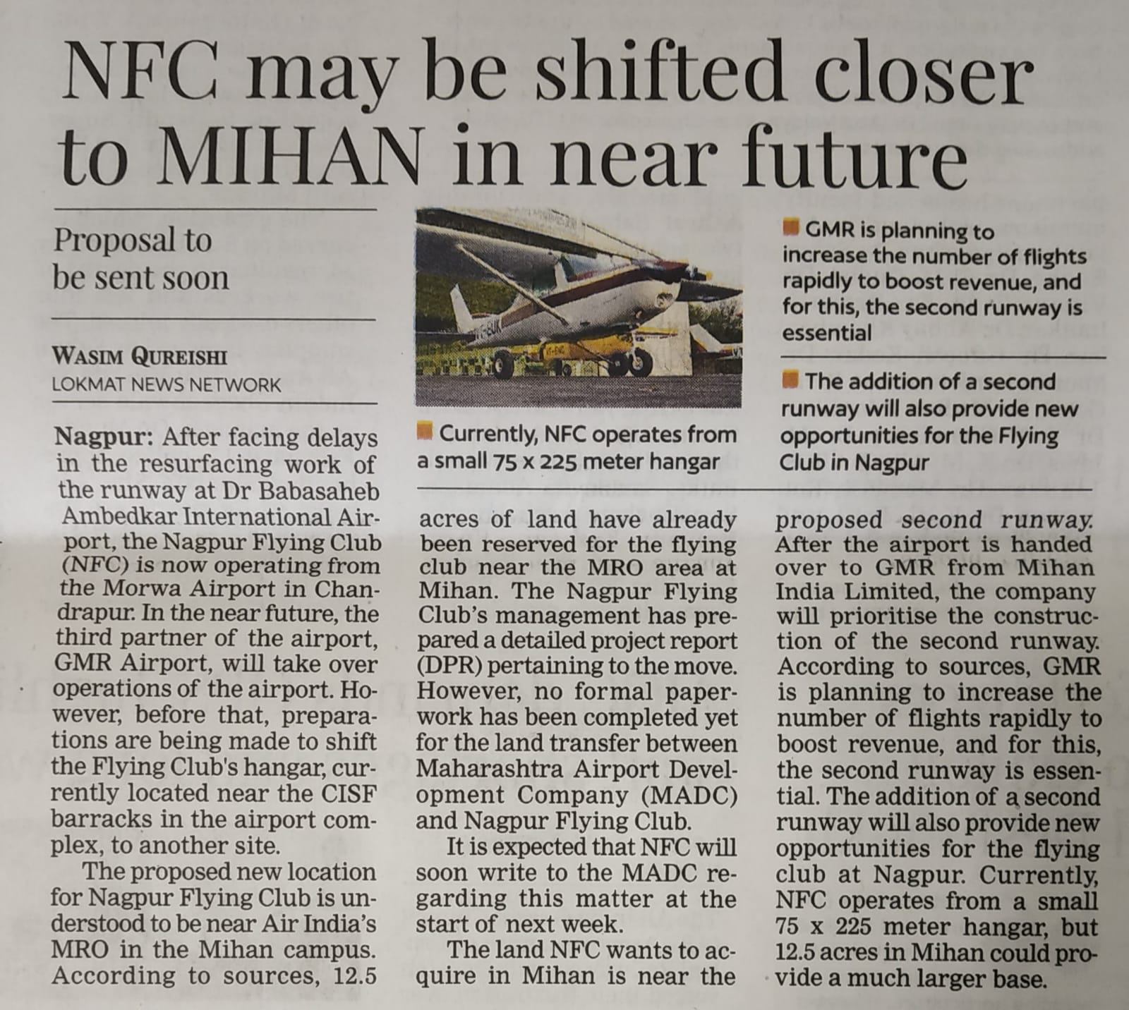 NFC may be shifted closer to MIHAN in near future